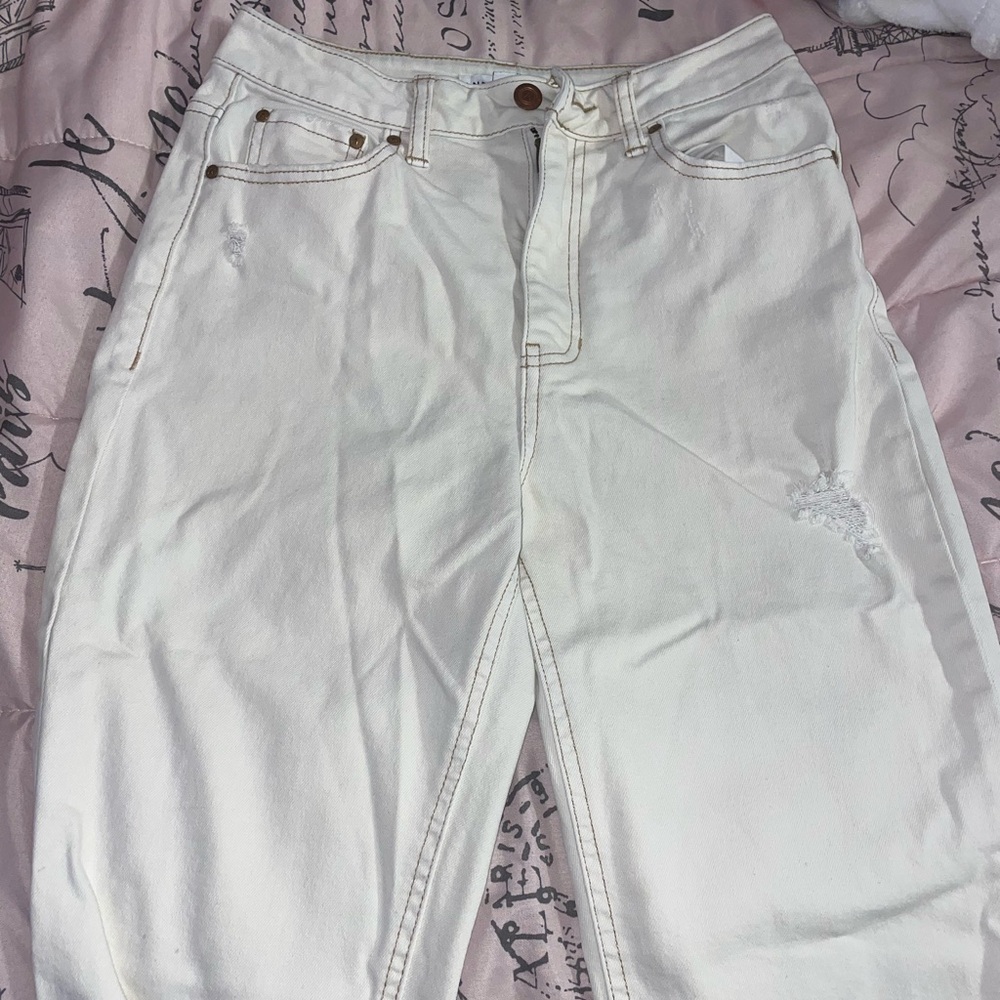 Straight leg off white (color! not brand) jeans